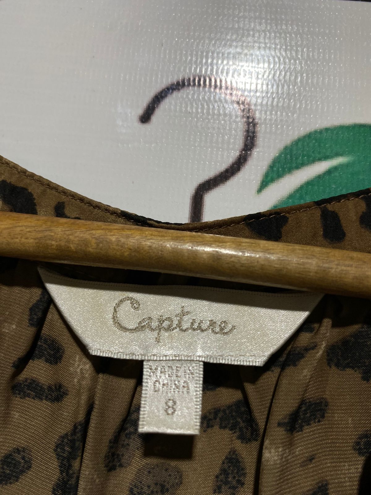 CAPTURE |M| BUST 18| B23| EXPRESS LEOPARD PRINT SATIN-SHEEN BLOUSE