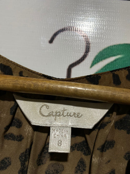 CAPTURE |M| BUST 18| B23| EXPRESS LEOPARD PRINT SATIN-SHEEN BLOUSE