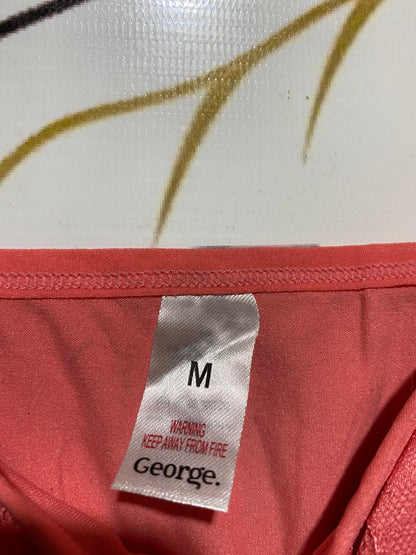 GEORGE |M| BUST 13| B23|  CORAL SCALLOPED LACE BRALETTE CROP TOP