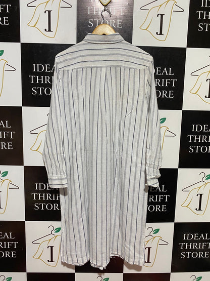 H&M |M| BUST 21| B23| L'AMOUR STRIPED LINEN-BLEND SHIRT DRESS