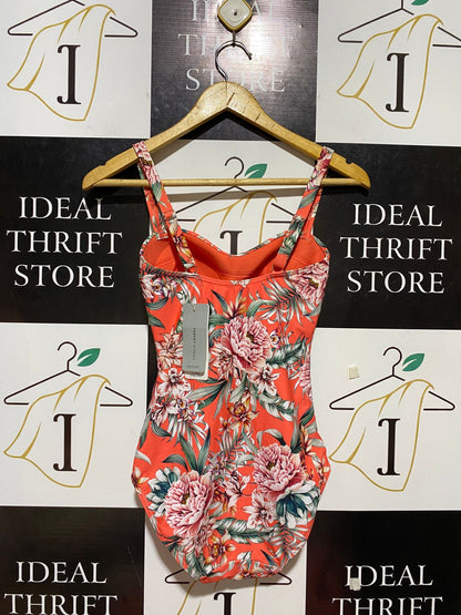 TARGET WOMAN |XS| BUST 12| B23| TROPICAL FLORAL RUCHED ONE-PIECE SWIMSUIT