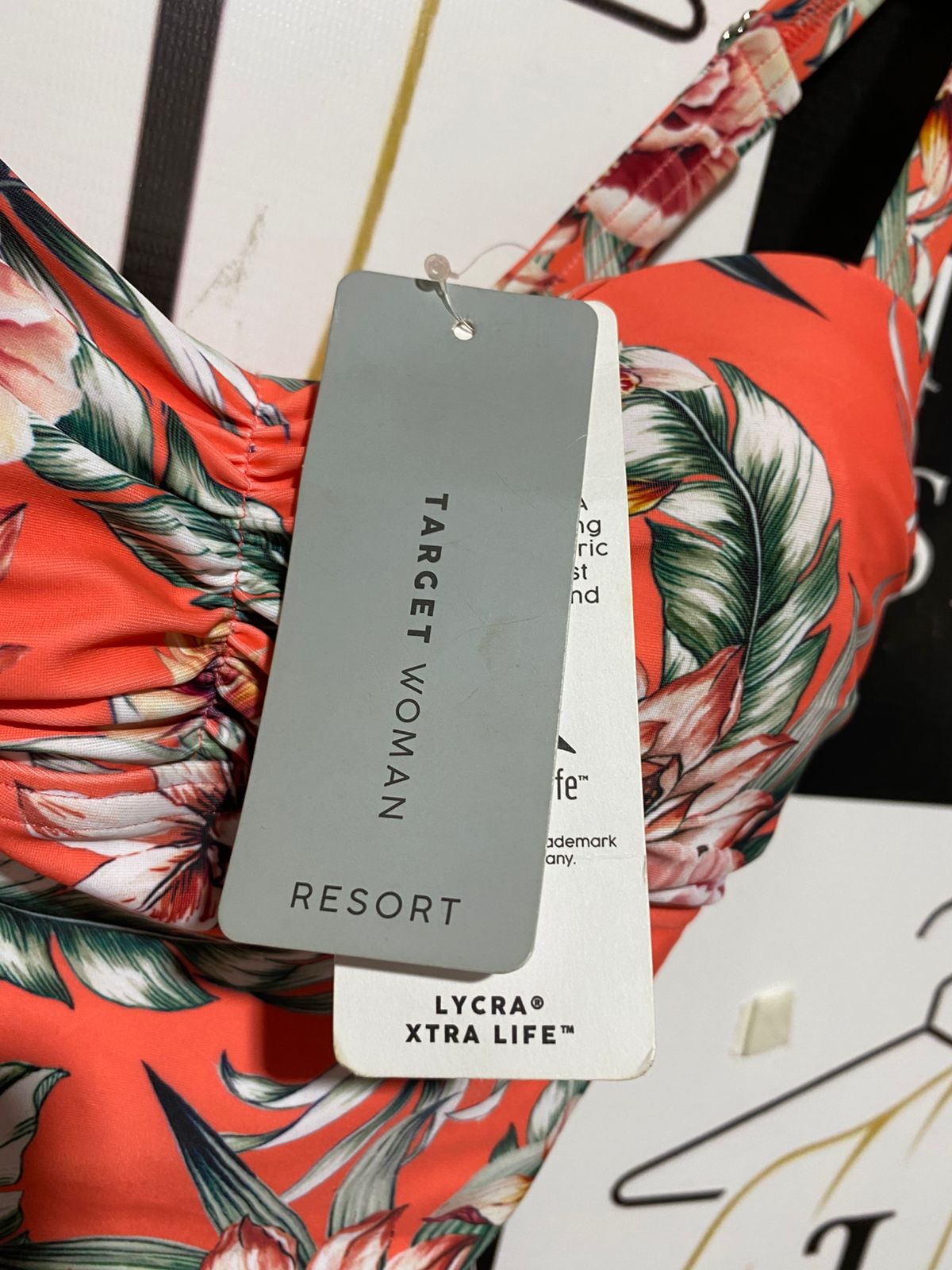 TARGET WOMAN |XS| BUST 12| B23| TROPICAL FLORAL RUCHED ONE-PIECE SWIMSUIT