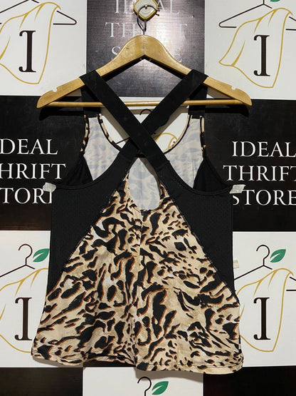 ROCK WEAR |M| BUST 15| B23| LEOPARD PRINT CROSS-BACK ACTIVEWEAR TANK