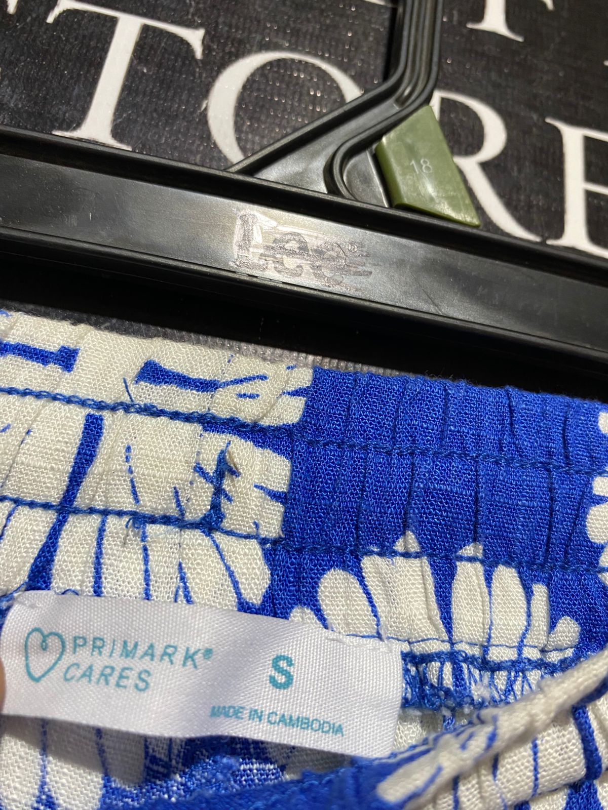 PRIMARK CARES |S| WAIST 28| B23| ROYAL BLUE ABSTRACT FLORAL WIDE-LEG PANTS