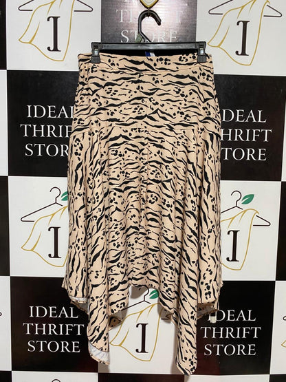 PENTAX |M| WAIST 28| B23|  BOLD ANIMAL PRINT ASYMMETRICAL MIDI SKIRT