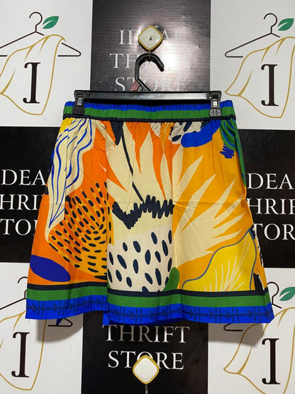 SHEIN |M| WAIST 28| B23|  VIBRANT GEOMETRIC FLORAL WRAP MINI SKIRT