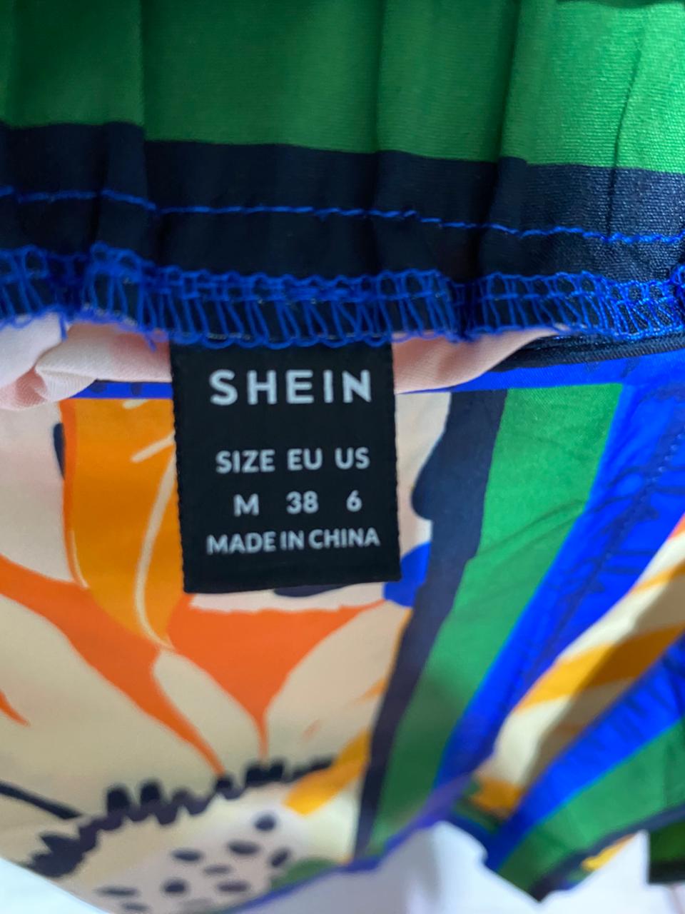 SHEIN |M| WAIST 28| B23|  VIBRANT GEOMETRIC FLORAL WRAP MINI SKIRT