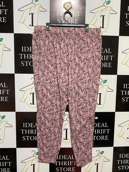 DISNEP |XXL| WAIST 38| B23| BAMBI PRINT PINK JOGGER PAJAMA PANTS