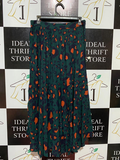 SHEIN |L| WAIST 32| B23| VIBRANT LEOPARD PRINT PLEATED MAXI SKIRT
