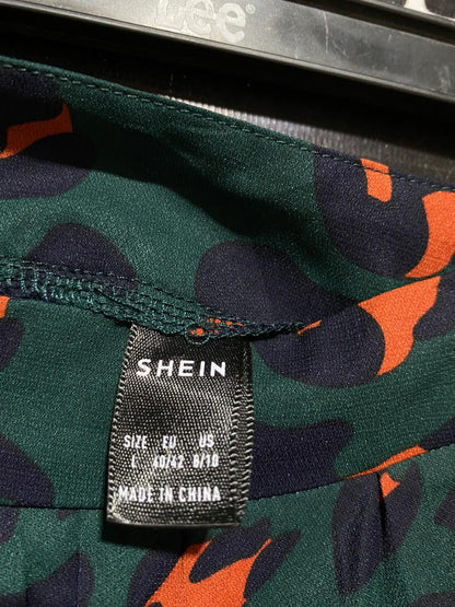 SHEIN |L| WAIST 32| B23| VIBRANT LEOPARD PRINT PLEATED MAXI SKIRT