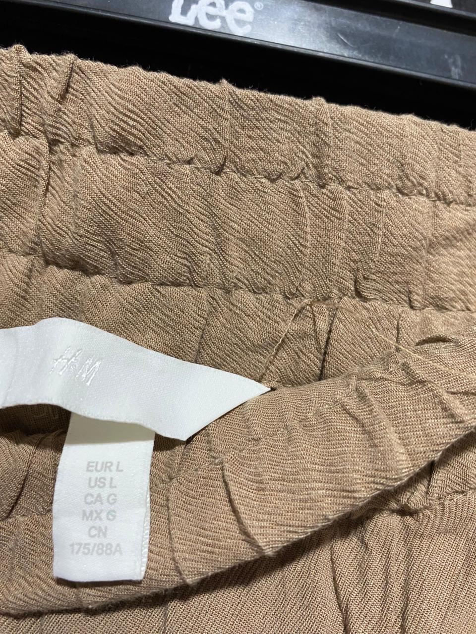 H&M |XXL| WAIST 36| B23| MOCK LINEN WIDE-LEG ELASTIC WAIST TROUSERS