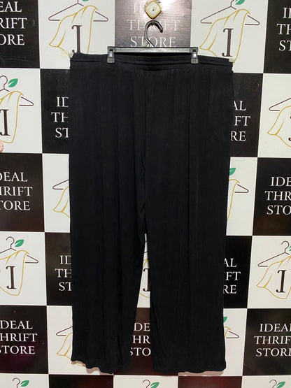 PRIMARK |XXL| WAIST 44| B23| PREMIUM JET BLACK WIDE-LEG LOUNGE PANTS