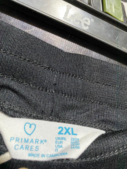 PRIMARK |XXL| WAIST 44| B23| PREMIUM JET BLACK WIDE-LEG LOUNGE PANTS