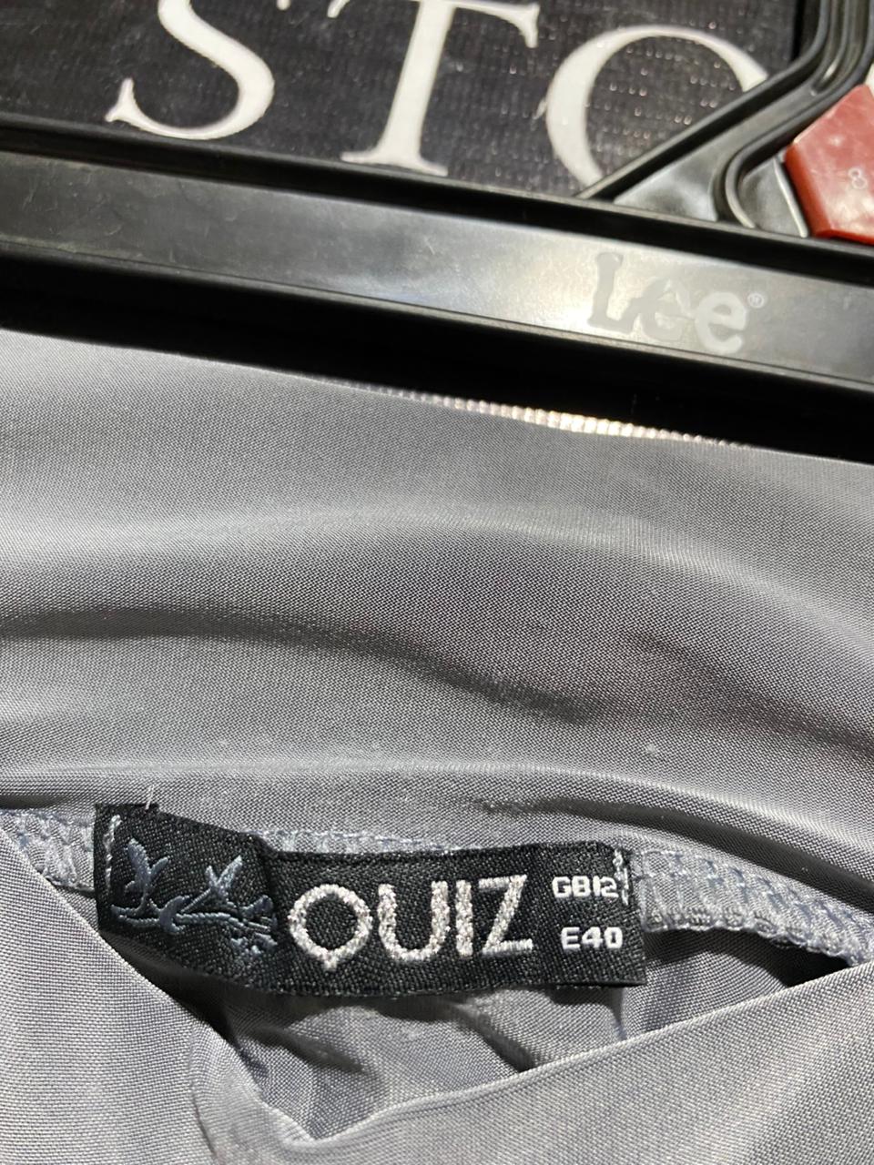 QUIZ |M| WAIST 27| B23| CHIC ANTHRACITE GRAY RUCHED BODYCON MIDI SKIRT