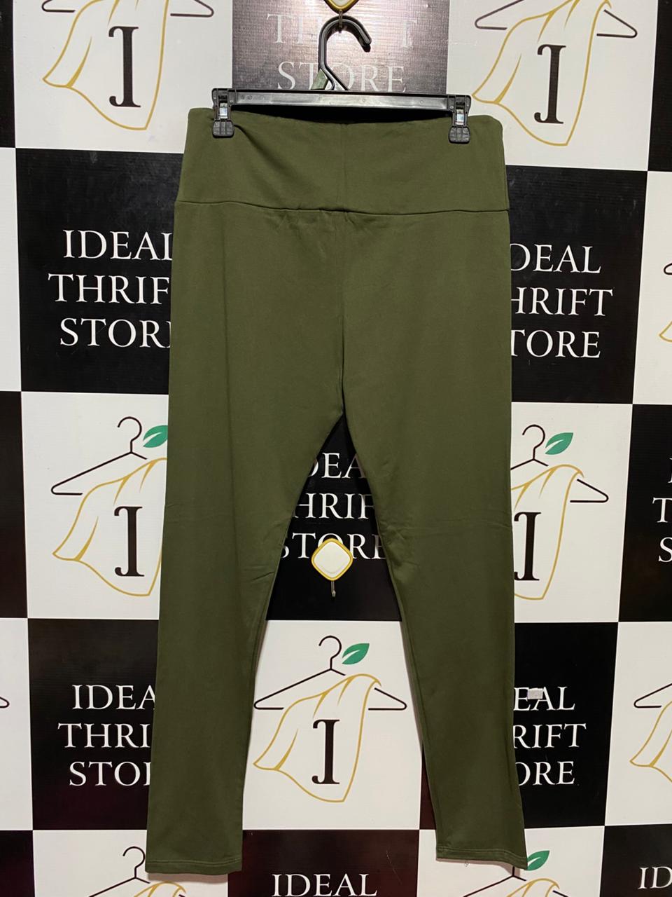 |XL| WAIST 30| B23| PREMIUM OLIVE GREEN HIGH-WAISTED STRETCH LEGGINGS