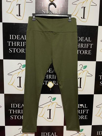 |XL| WAIST 30| B23| PREMIUM OLIVE GREEN HIGH-WAISTED STRETCH LEGGINGS