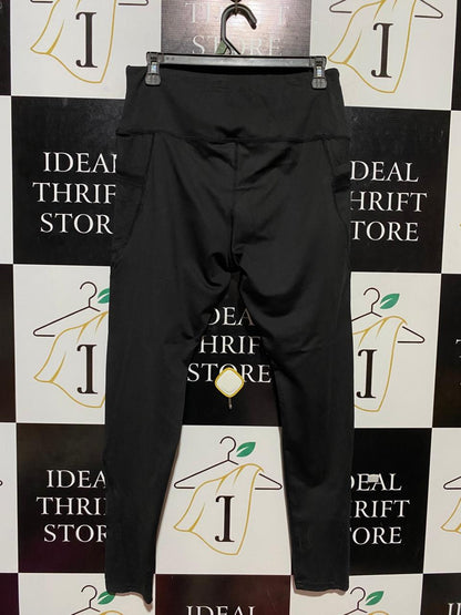 |XL| WAIST 29| B23| PREMIUM BLACK HIGH-WAISTED LEGGINGS WITH DUAL SIDE POCKETS