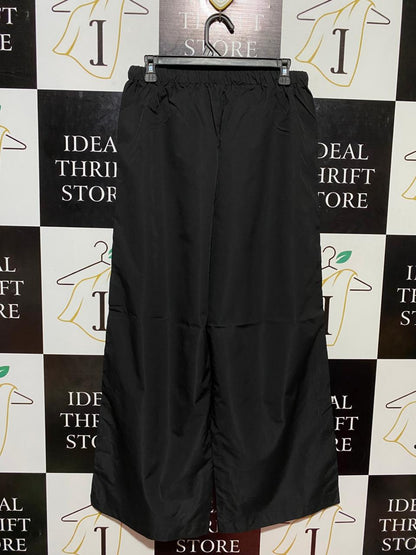 SHEIN |L| WAIST 29| B23| CLASSIC BLACK WIDE-LEG TRACK PANTS WITH SIDE STRIPES