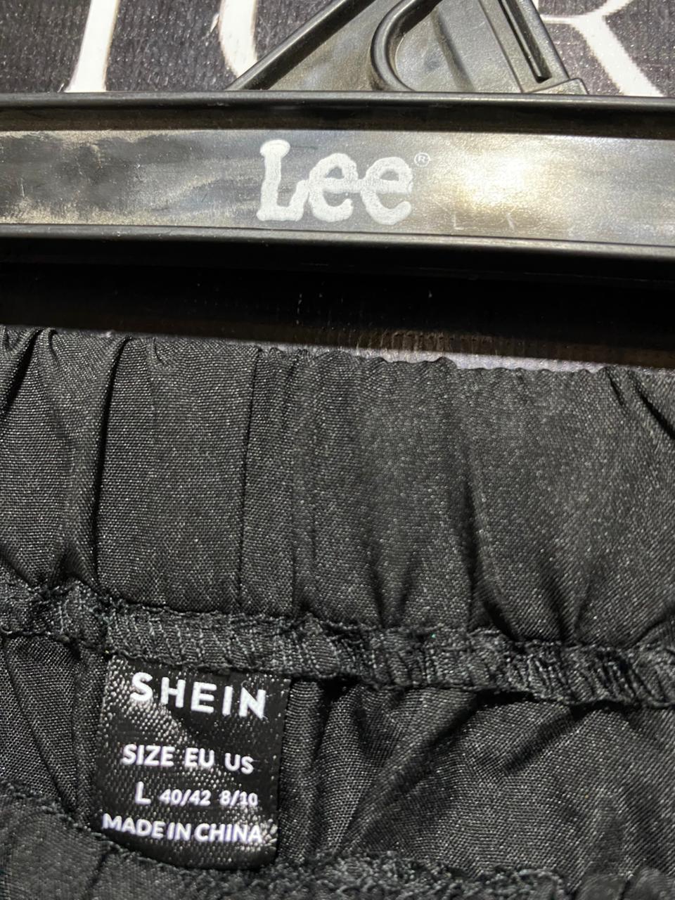 SHEIN |L| WAIST 29| B23| CLASSIC BLACK WIDE-LEG TRACK PANTS WITH SIDE STRIPES