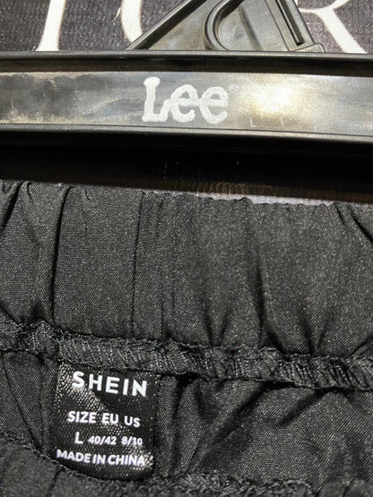 SHEIN |L| WAIST 29| B23| CLASSIC BLACK WIDE-LEG TRACK PANTS WITH SIDE STRIPES