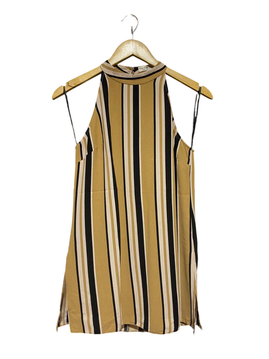 MISS SELFINDGE |M| BUST 16| B23| CHIC HALTER-NECK VERTICAL STRIPE TUNIC - PREMIUM IMPORTED APPAREL