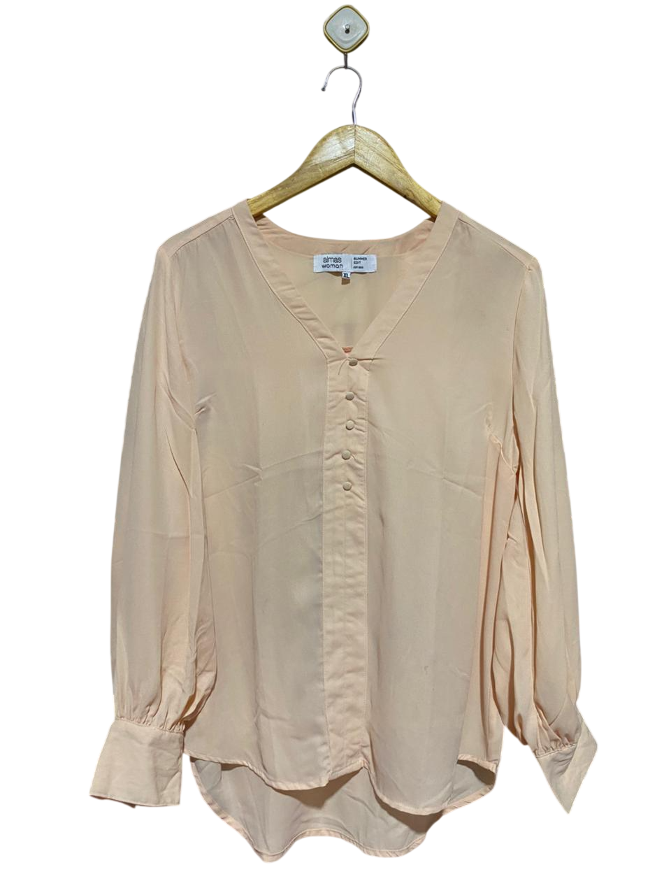 ALMAS WOMAN |XL| WAIST 21| B23| SUMMER EDIT ELEGANT PEACH CHIFFON BLOUSE