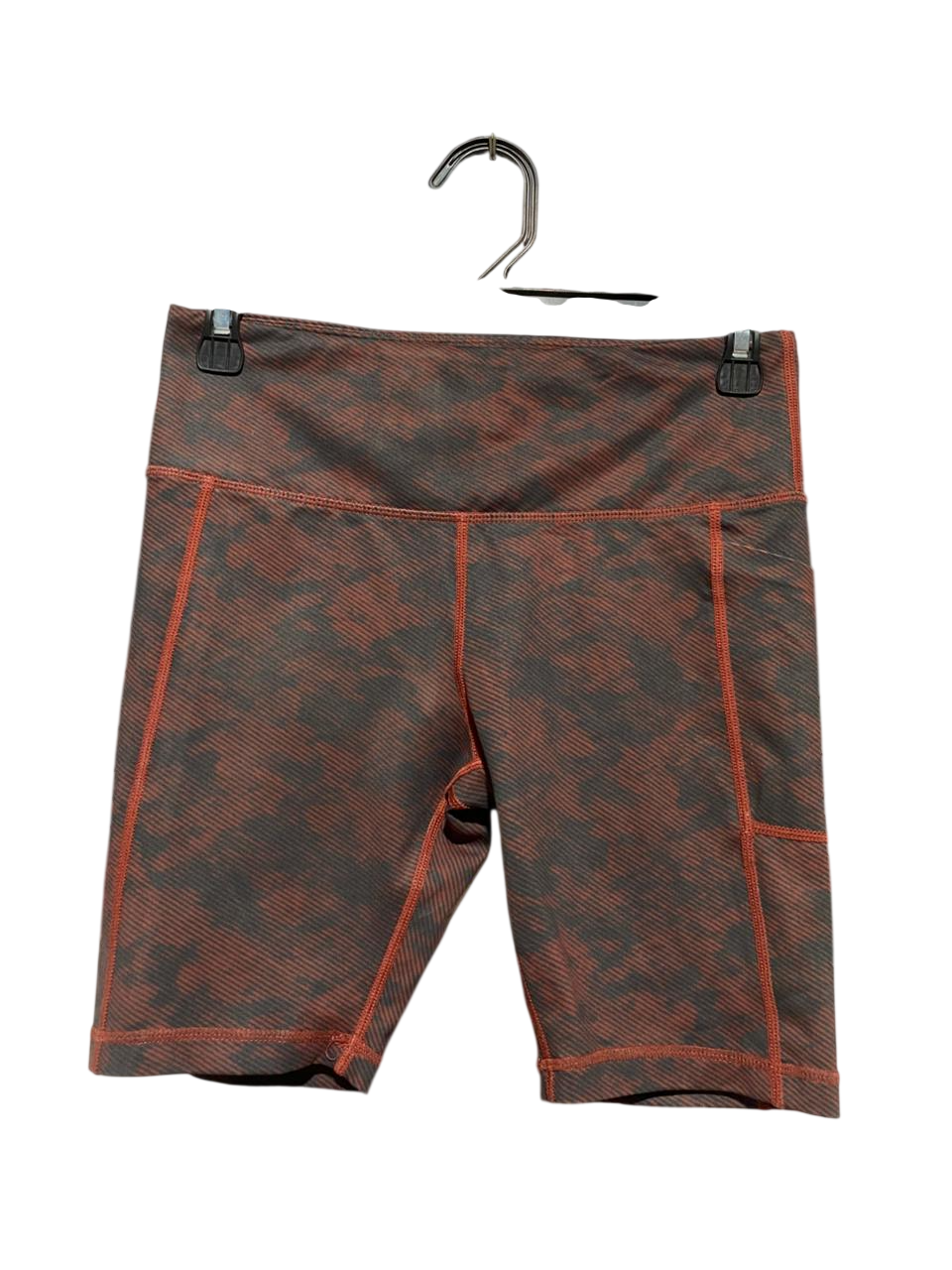 LILYBOD |M| WAIST 26| B23| PREMIUM HIGH-WAISTED RUST CAMO PERFORMANCE BIKER SHORTS