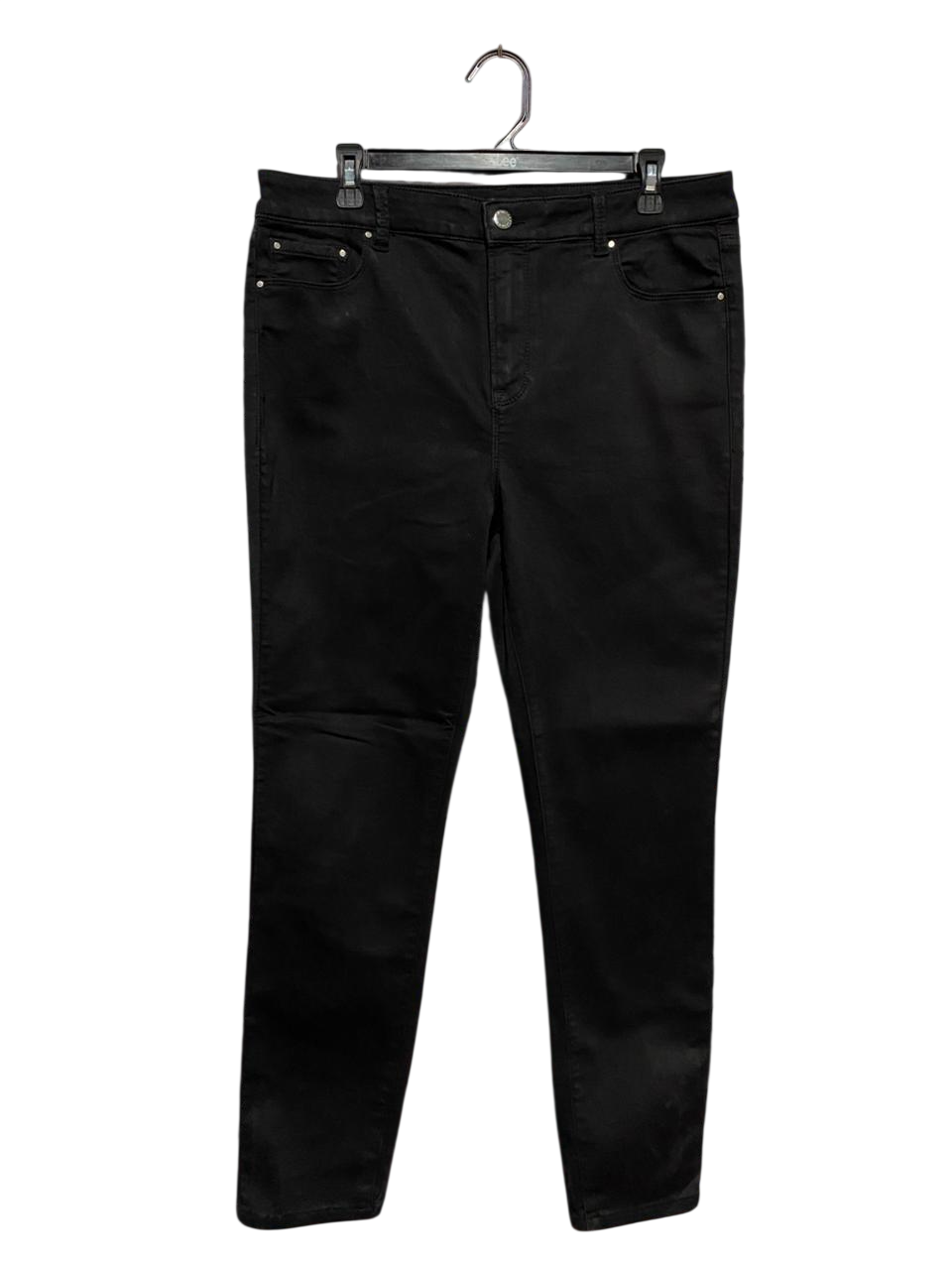 PORTMONS |XL| WAIST 34| B24| PREMIUM JET BLACK SLIM-FIT CHINOS - HIGH-WAISTED STRETCH COTTON TROUSERS