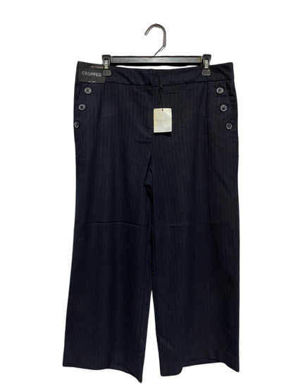 NEXT |XXL| WAIST 35| B24| PREMIUM NAVY PINSTRIPE CROPPED TROUSERS