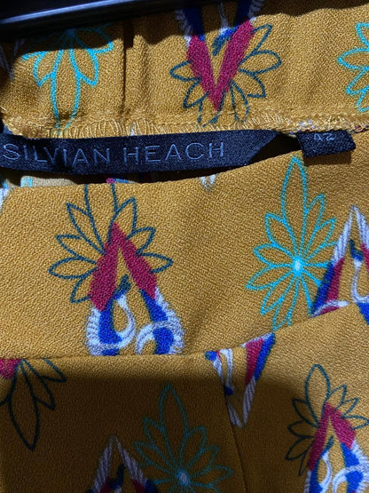 SILVIAN HEACH |XL| WAIST 32| B24| VIBRANT MUSTARD YELLOW GEOMETRIC PRINT TROUSERS - PREMIUM BOHEMIAN CHIC PANTS