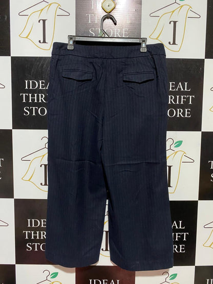 NEXT |XXL| WAIST 35| B24| PREMIUM NAVY PINSTRIPE CROPPED TROUSERS