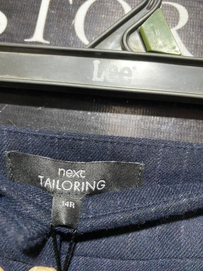 NEXT |XXL| WAIST 35| B24| PREMIUM NAVY PINSTRIPE CROPPED TROUSERS