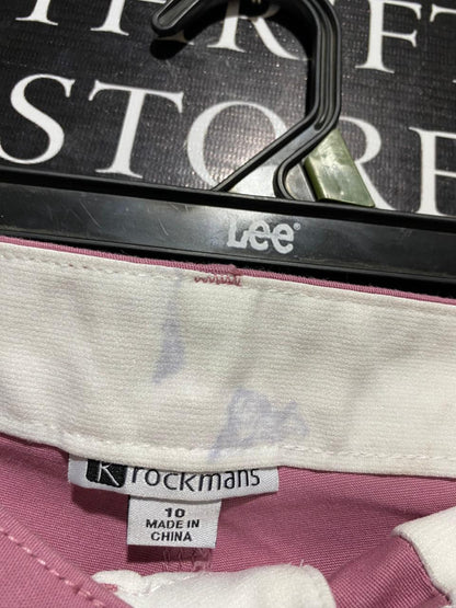 ROCKMANS |L| WAIST 30| B24| PREMIUM MAUVE DUSTY PINK CROPPED TROUSERS