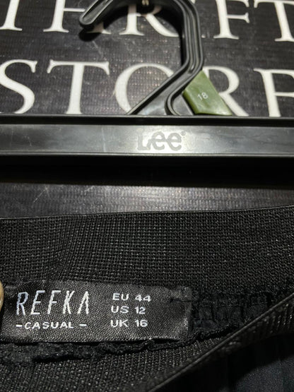 REFKA |L| WAIST 29| B24| PREMIUM JET BLACK PLEATED MAXI SKIRT - ELEGANT FLOWING A-LINE APPAREL