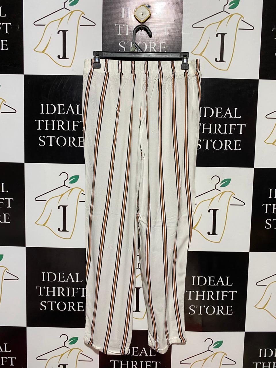 PRIMARK |L| WAIST 29| B24| PREMIUM STRIPED RELAXED-FIT TROUSERS - COMFORTABLE LOUNGEWEAR APPAREL
