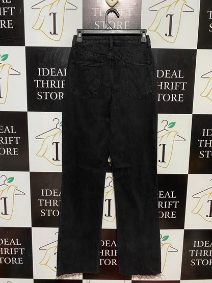 DAZIE |S| WAIST 26| B24| PREMIUM BLACK DISTRESSED DENIM JEANS - HIGH-RISE STRAIGHT-LEG APPAREL