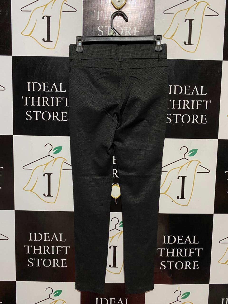 ZARA |M| WAIST 27| B24| PREMIUM CHARCOAL TEXTURED SLIM-FIT TROUSERS