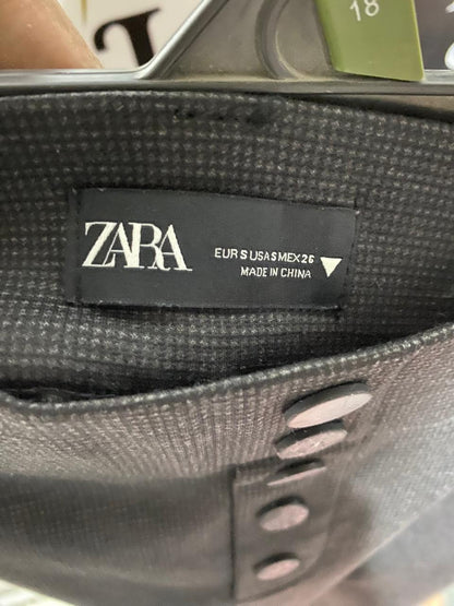 ZARA |M| WAIST 27| B24| PREMIUM CHARCOAL TEXTURED SLIM-FIT TROUSERS