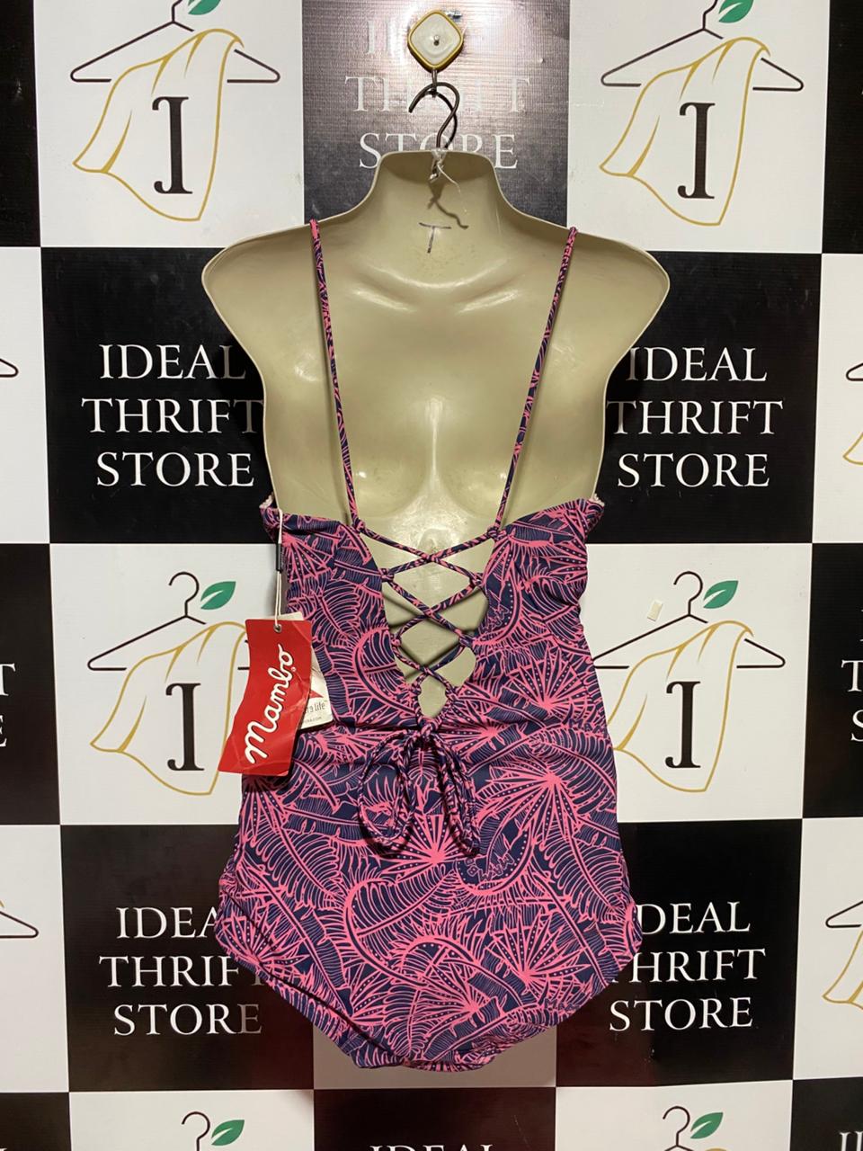 MAMBO |S| BUST 15| B23| AUTHENTIC TROPICAL PALM PRINT ONE-PIECE SWIMSUIT