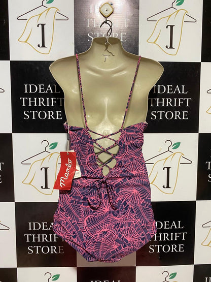 MAMBO |S| BUST 15| B23| AUTHENTIC TROPICAL PALM PRINT ONE-PIECE SWIMSUIT