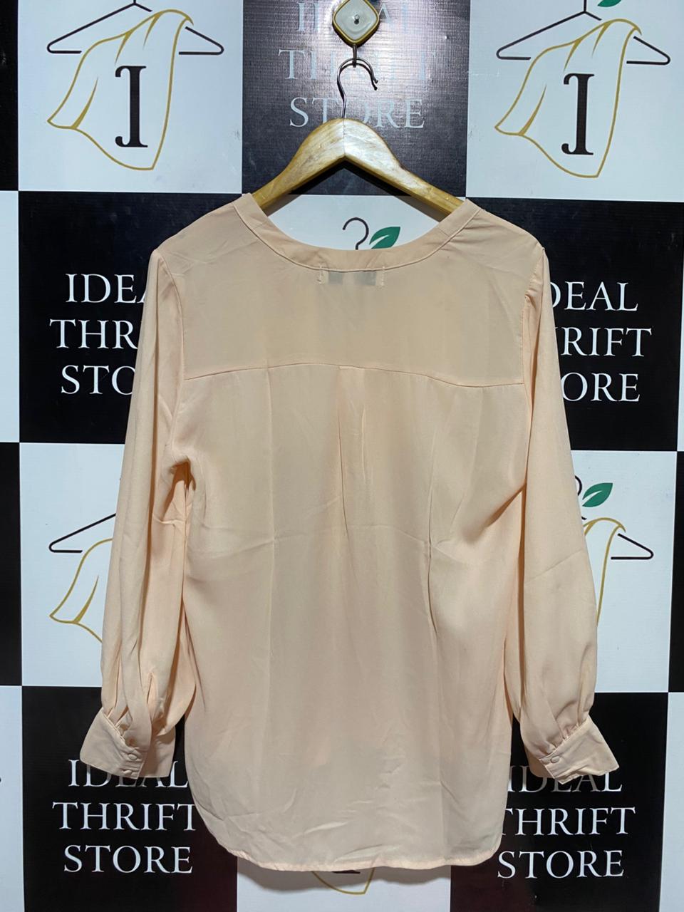 ALMAS WOMAN |XL| WAIST 21| B23| SUMMER EDIT ELEGANT PEACH CHIFFON BLOUSE