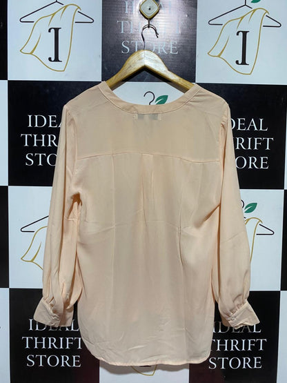 ALMAS WOMAN |XL| WAIST 21| B23| SUMMER EDIT ELEGANT PEACH CHIFFON BLOUSE