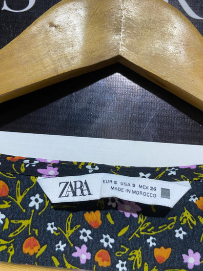 ZARA |M| WAIST 16| B23| DITSY FLORAL V-NECK MINI DRESS – PREMIUM LONG SLEEVE SPRING APPAREL
