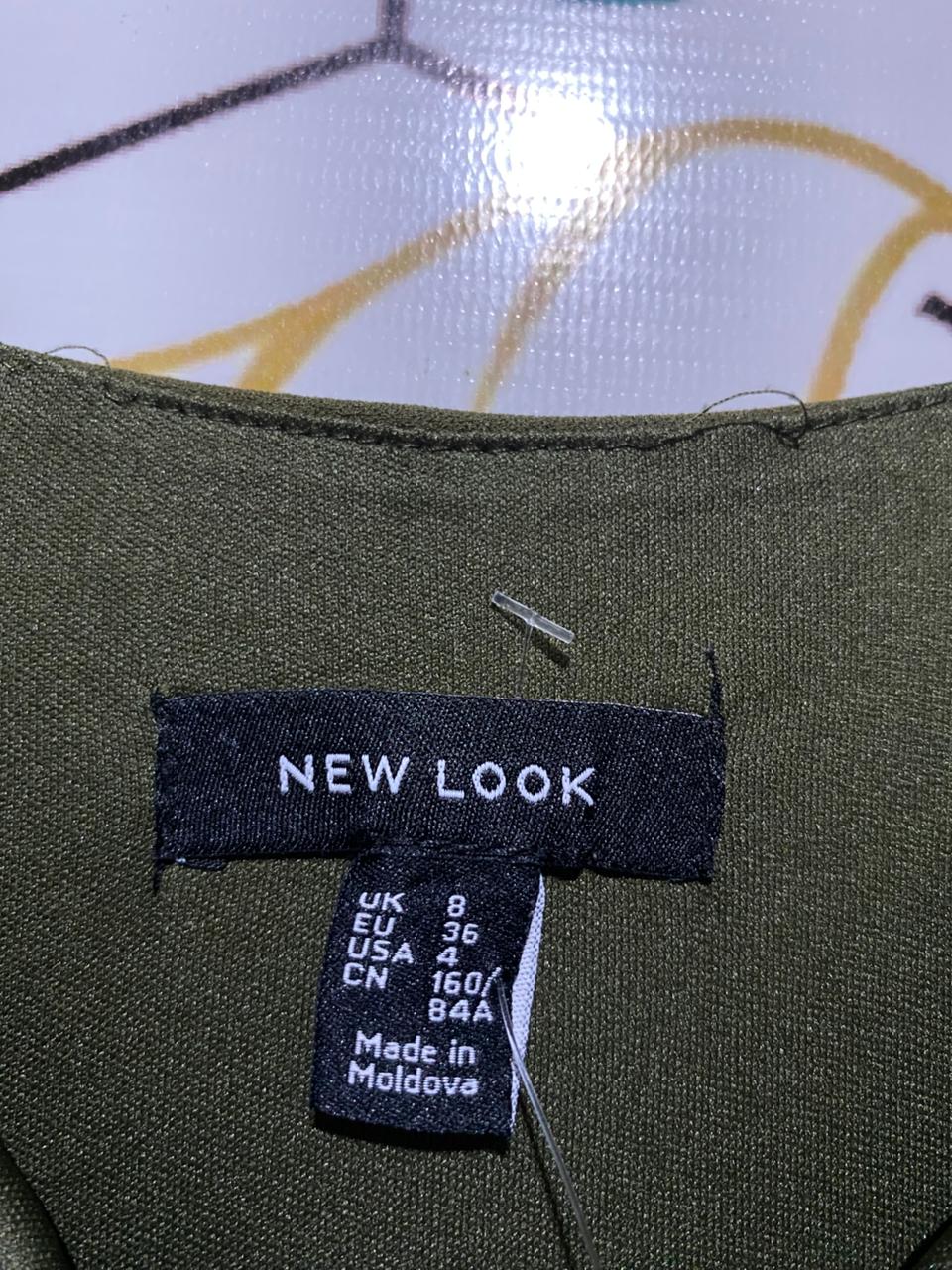 NEW LOOK |S| BUST 15| B23| ELEGANT OLIVE GREEN BELTED JUMPSUIT - PREMIUM BRANDED APPAREL