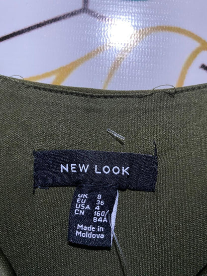 NEW LOOK |S| BUST 15| B23| ELEGANT OLIVE GREEN BELTED JUMPSUIT - PREMIUM BRANDED APPAREL