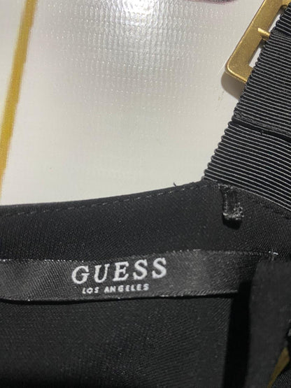 GUESS |S| BUST 15| B23| BLACK V-NECK JUMPSUIT WITH GOLD HARDWARE