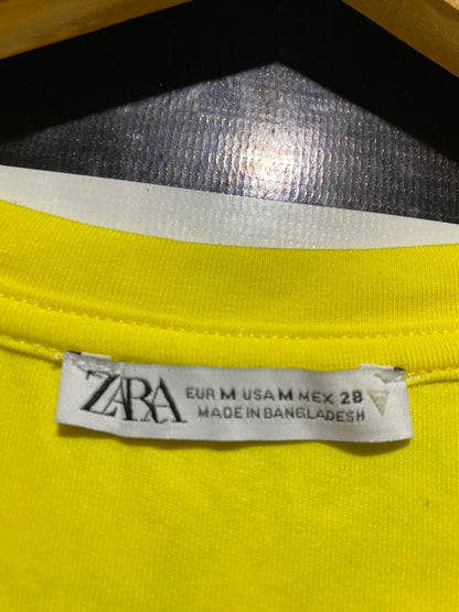 ZARA |XS| BUST 13| B23| WOMEN'S BRIGHT YELLOW KNOT-FRONT CROP TANK TOP