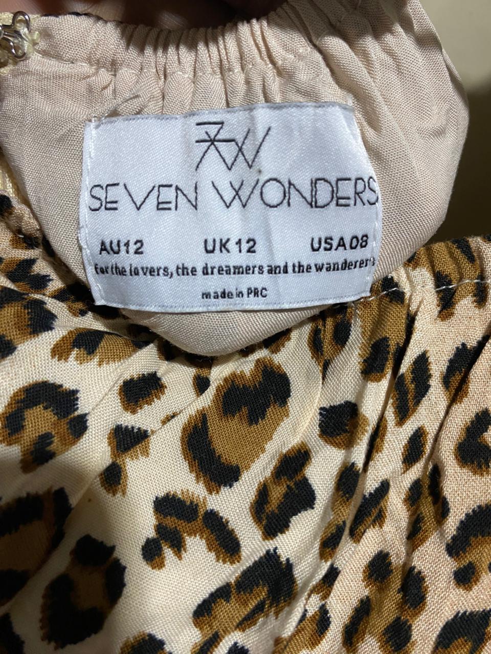 SEVEN WONDERS |M| BUST 15| B23| STUNNING LEOPARD PRINT TIERED MAXI DRESS - BOHEMIAN SUMMER CAMI GOWN