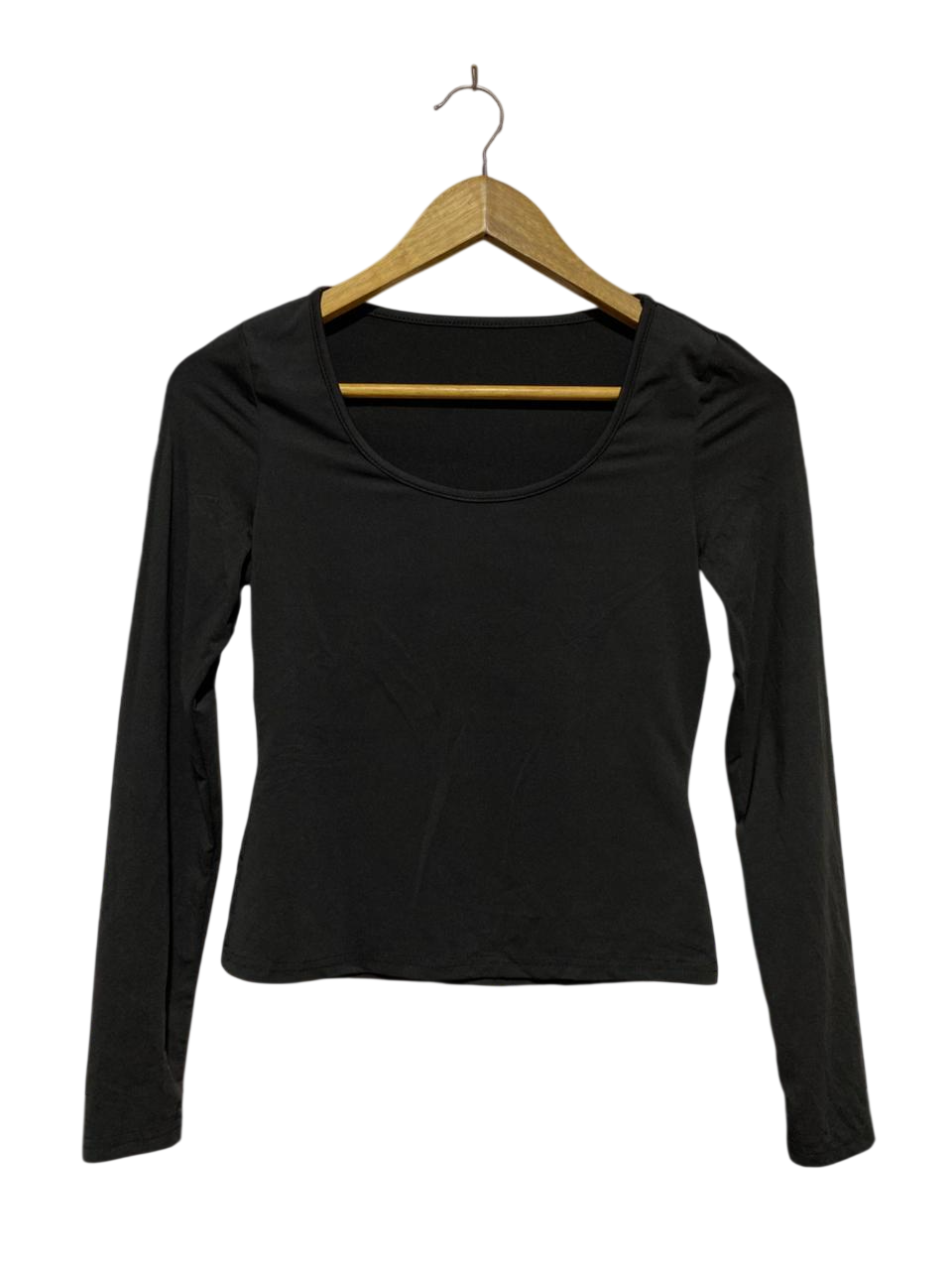 SHEIN |M| BUST 16| B24| PREMIUM ESSENTIAL BLACK LONG SLEEVE SCOOP NECK TOP