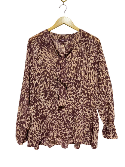 NEXT |L| BUST 20| B24| ANIMAL PRINT TIE-NECK BLOUSE